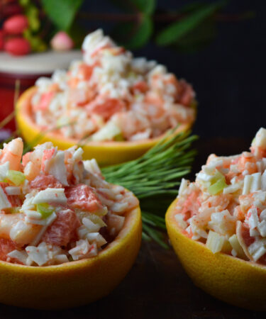 Stuffed Grapefruit Salad with Shrimp