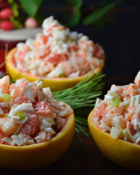 Stuffed Grapefruit Salad with Shrimp