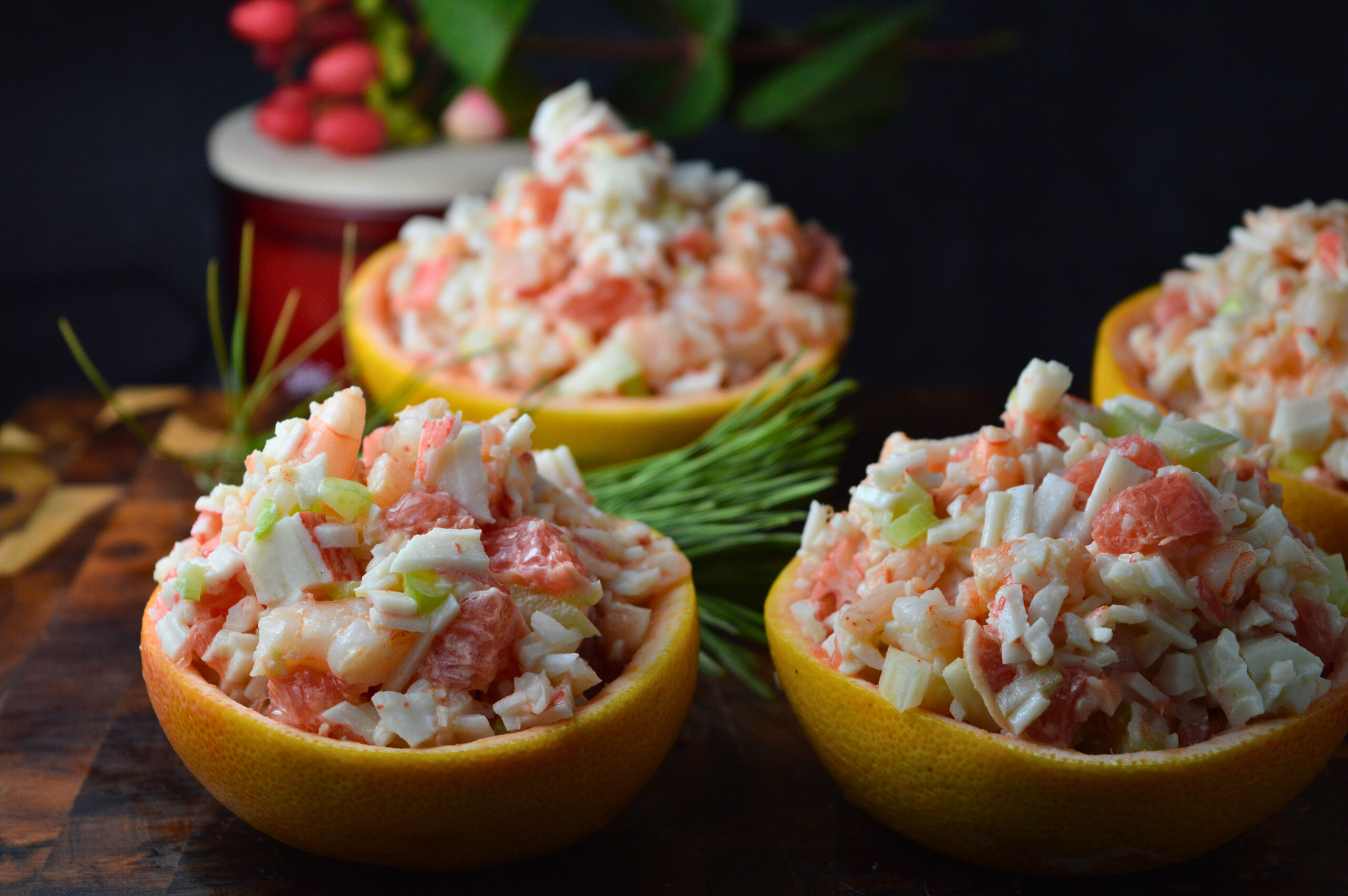 Stuffed Grapefruit Salad with Shrimp