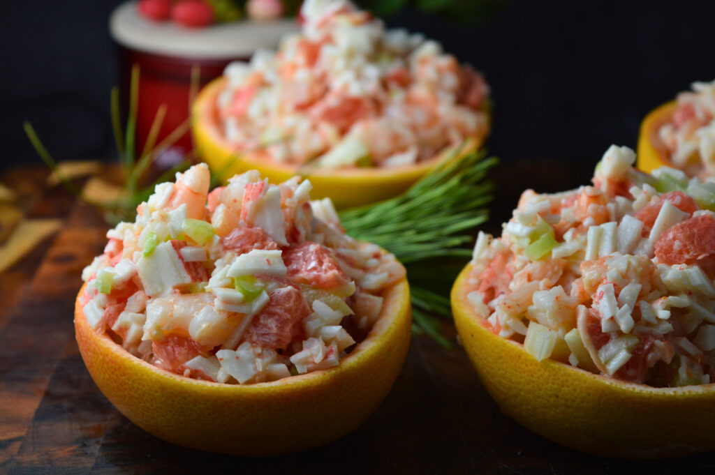 Stuffed Grapefruit Salad with Shrimp