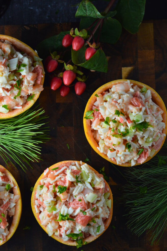 Stuffed Grapefruit Salad with Shrimp