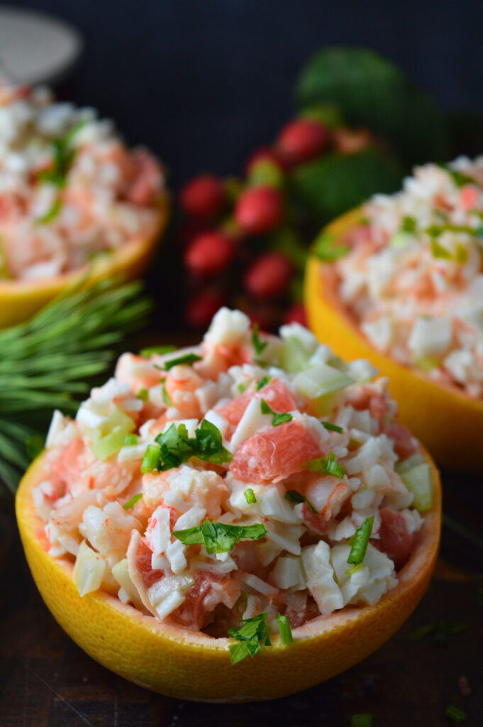 Stuffed Grapefruit Salad with Shrimp